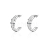 304 Stainless Steel Rhinestone Arch Stud Earrings GH0398-2-1