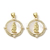 Brass Pave Shell Pendants KK-I708-16L-G-1
