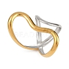Adjustable 304 Stainless Steel Cuff Rings for Women RJEW-B135-01GP-09-2