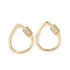 Brass Micro Pave Clear Cubic Zirconia Screw Carabiner Lock Charms KK-Z118-06G-04-1