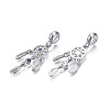 Rack Plating Alloy European Dangle Charms MPDL-N039-214P-2