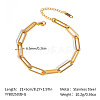 European Style 304 Stainless Steel Paperclip Chains Bracelet for Women HM2215-11-1