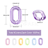 600Pcs 6 Colors Transparent Acrylic Linking Rings TACR-CJ0001-35-2