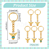 10Pcs 10 Color Tibetan Style Alloy Angeltee with ABS Plastic Imitation Pearl Beaded Charms Keychains KEYC-PH01510-2