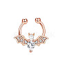 316L Stainless Steel Clear Cubic Zirconia Halloween Bat Clip-on Nose Septum Rings WG4B0C3-03-4
