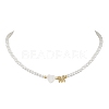 Brass with Glass Beads Necklaces NJEW-JN04705-2
