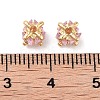 Brass Micro Pave Cubic Zirconia Beads KK-B102-31G-01-2