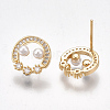 Brass Stud Earring Findings X-KK-T038-480G-2