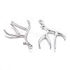 Tibetan Style Alloy Deer Antler Pendants TIBEP-S261-AS-LF-2