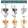 6Pcs 2 Colors PVD Vacuum Plating 304 Stainless Steel Pendants STAS-UN0038-90-5