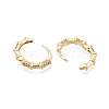 Ring with Bamboo Stick Cubic Zirconia Hoop Earrings EJEW-N054-55G-2