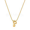 304 Stainless Steel Alphabet Pendant Necklaces for Men and Women GP1122-16-1