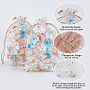 50Pcs Gold Stamping Moon & Star Organza Drawstring Gift Storage Bags OP-BBC0001-03B-01-6