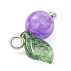 Natural Dyed Malaysia Jade Fruit Charms PALLOY-JF02431-03-4