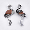 Synthetic Goldstone Brooches/Pendants G-S353-06G-2