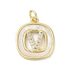 Rack Plating Brass Micro Pave Clear Cubic Zirconia Pendants KK-E102-33G-V-1