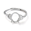 Adjustable 925 Sterling Silver Ring Components STER-K179-02P-2