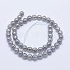 Electroplated Natural Grey Agate Beads Strands G-G724-8mm-2