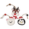 9Pcs 3 Styles Christmas Wood Pendant Decorations Set WOOD-U004-01H-2
