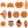 12Pcs 12 Styles Cute Food Themed Resin Pins JEWB-CJ0003-12-1