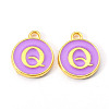 Golden Plated Alloy Enamel Charms X-ENAM-S118-10Q-1