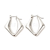 Non-Tarnish 304 Stainless Steel Chunky Rhombus Hoop Earrings for Women EJEW-K242-06P-1