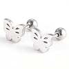 Tarnish Resistant 201 Stainless Steel Barbell Cartilage Earrings EJEW-R147-18-1