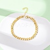 Brass Cuban Link Chain Bracelets for Women BJEW-C140-10G-2