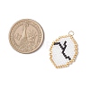 Glass Seed Beaded Twelve Constellations Pendants PALLOY-MZ00891-01-2