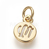 Brass Charms ZIRC-E152-39D-G-RS-2