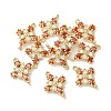 Brass Pave Cubic Zirconia Connector Charms KK-G462-45KCG-07-3