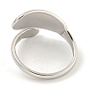 Non-Tarnish 304 Stainless Steel Oval Open Cuff Ring for Women RJEW-A043-33P-3