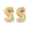 Rack Plating Brass Micro Pave Cubic Zirconia Slide Charms KK-C084-34G-S-1