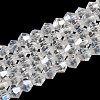 Transparent Electroplate Glass Beads Strands EGLA-A039-T6mm-B13-1