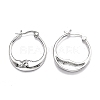 Brass Micro Pave Clear Cubic Zirconia Hoop Earrings EJEW-B006-01P-2