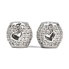 Brass Micro Pave Cubic Zirconia Beads KK-F906-23P-1