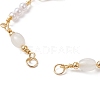 Imitation Pearl Bead & Brass Glass Link Chain Bracelet Making AJEW-JB01150-36-2