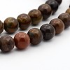 Natural Chinese Writing Stone Round Bead Strands G-J302-13-4mm-1