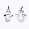 Natural Howlite Pendants G-G651-A14-2