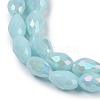 Opaque Solid Color Electroplate Glass Beads Strands EGLA-N013-P6mm-B11-3