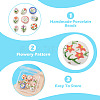 9Pcs 9 Styles Flower Theme Handmade Porcelain Beads PORC-TA0002-29-4