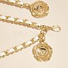 Alloy with Imitation Leather Flower Charm Chain Belts for Women FS-WGDE2E1-02-3
