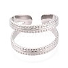 Adjustable 304 Stainless Steel Cuff Rings for Women RJEW-N052-25P-2