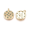 Brass Micro Pave Cubic Zirconia Pendants KK-D156-05G-E-2