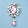 Zinc Alloy Glass Big Pendants PALLOY-Z017-02C-S-1
