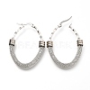 Non-Tarnish 304 Stainless Steel Mesh Hoop Earrings EJEW-C501-15P-A-2