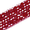 Transparent Electroplate Glass Beads Strands GLAA-F029-3mm-C30-1