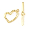 Heart Brass Toggle Clasps KK-G548-43G-01-3