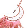 Moon Woven Net/Web with Feather Pendant Decoration HJEW-I013-06-3
