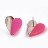 Transparent Resin & Wood Stud Earrings EJEW-N017-002A-D06-3